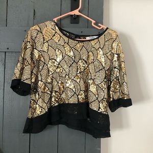 Sequin gold blouse size sm
